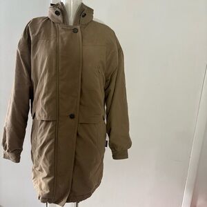 Vtg Izzi Women’s Size M Snow Ski Winter Coat Full Zip Brown Elastic Wrist/ Hem